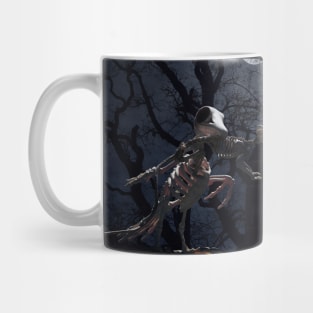 Raven and Rat Skeleton in Moonlight - Halloween Mug